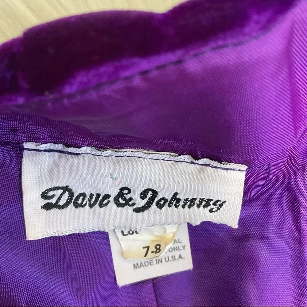 Dave & Johnny Vintage Purple Velvet & Tulle Formal Ball Gown Prom Dress S - Picture 10 of 13
